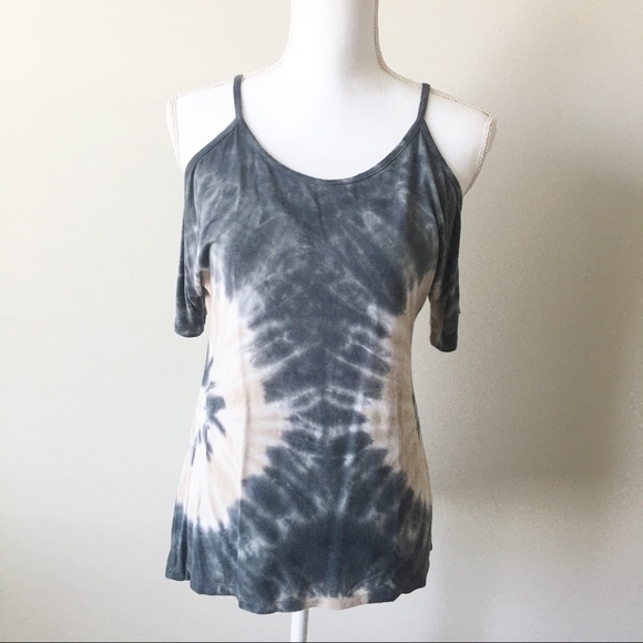 🌸 American Age Tie Dye Cold Shoulder Top - Picture 1 of 4